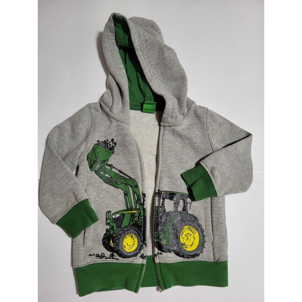 (#B1) John Deere Long Sleeve Hoodie Gray Size Toddler 2T